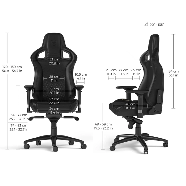 Купить Кресло для геймеров Noblechairs Epic real leather black (NBL-RL-BLA-001) - фото 12