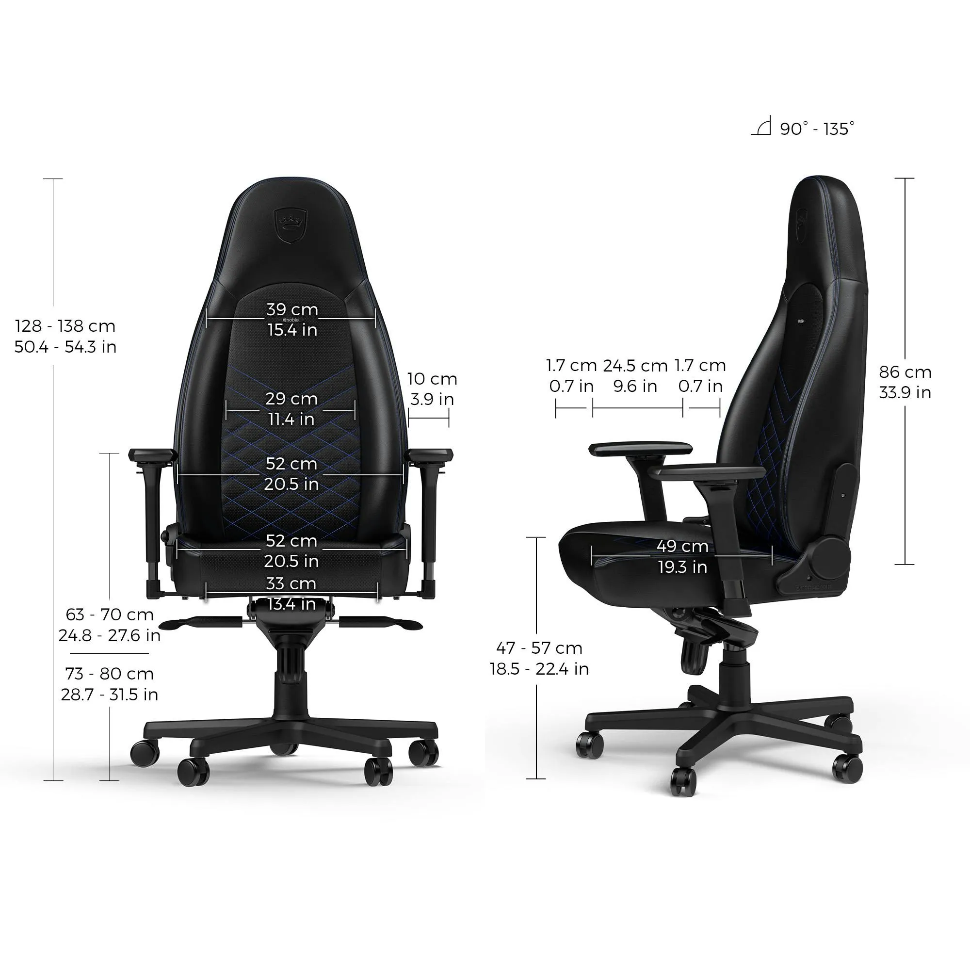 Купить Кресло для геймеров Noblechairs Icon PU leather black/blue (NBL-ICN-PU-BBL) - фото 7