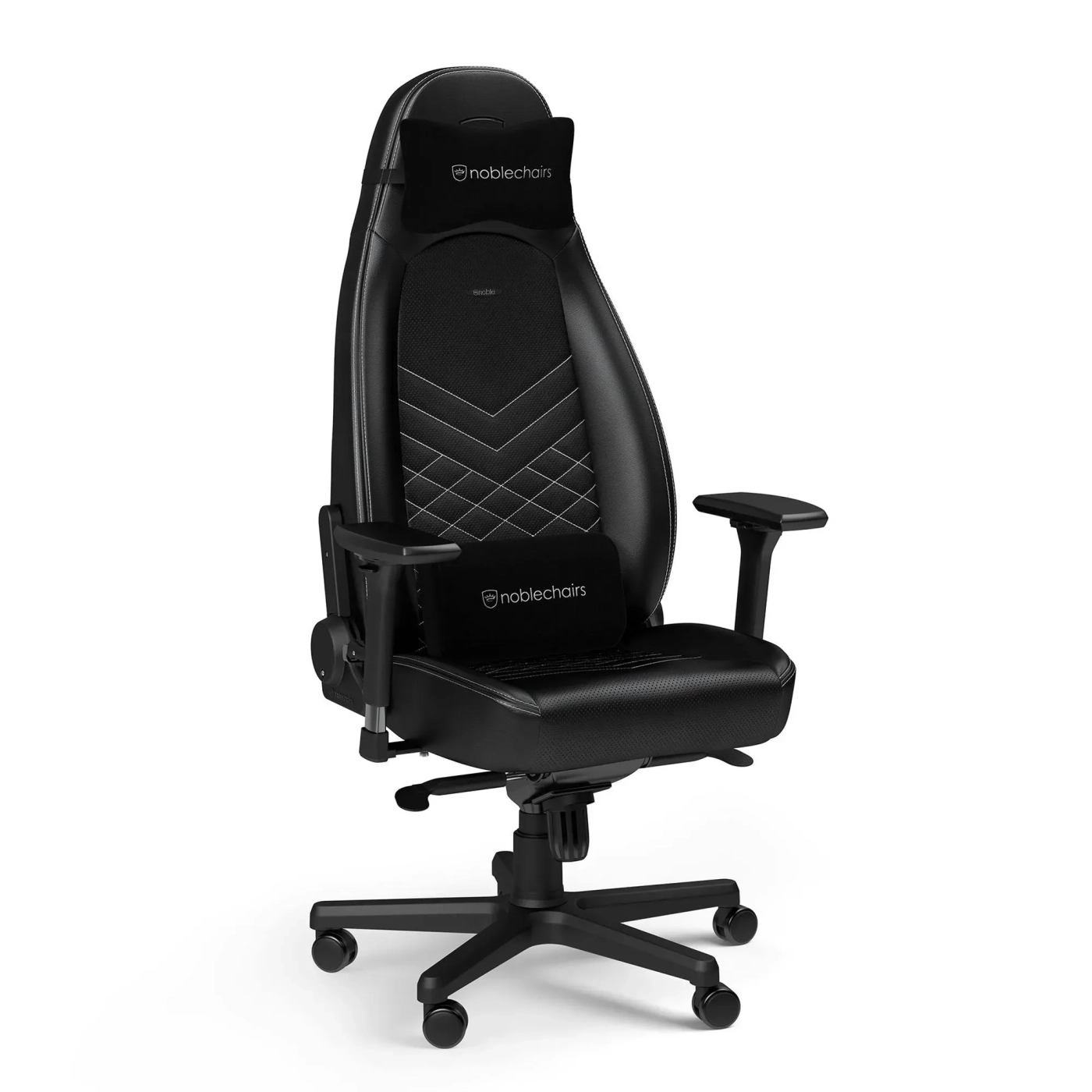 Купить Кресло для геймеров Noblechairs Icon PU leather black/platinum white (NBL-ICN-PU-BPW) - фото 1