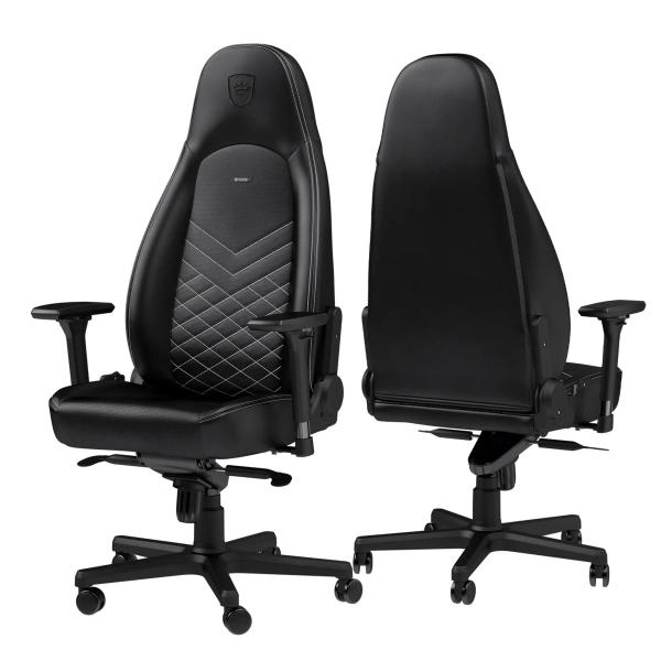 Купить Кресло для геймеров Noblechairs Icon PU leather black/platinum white (NBL-ICN-PU-BPW) - фото 4
