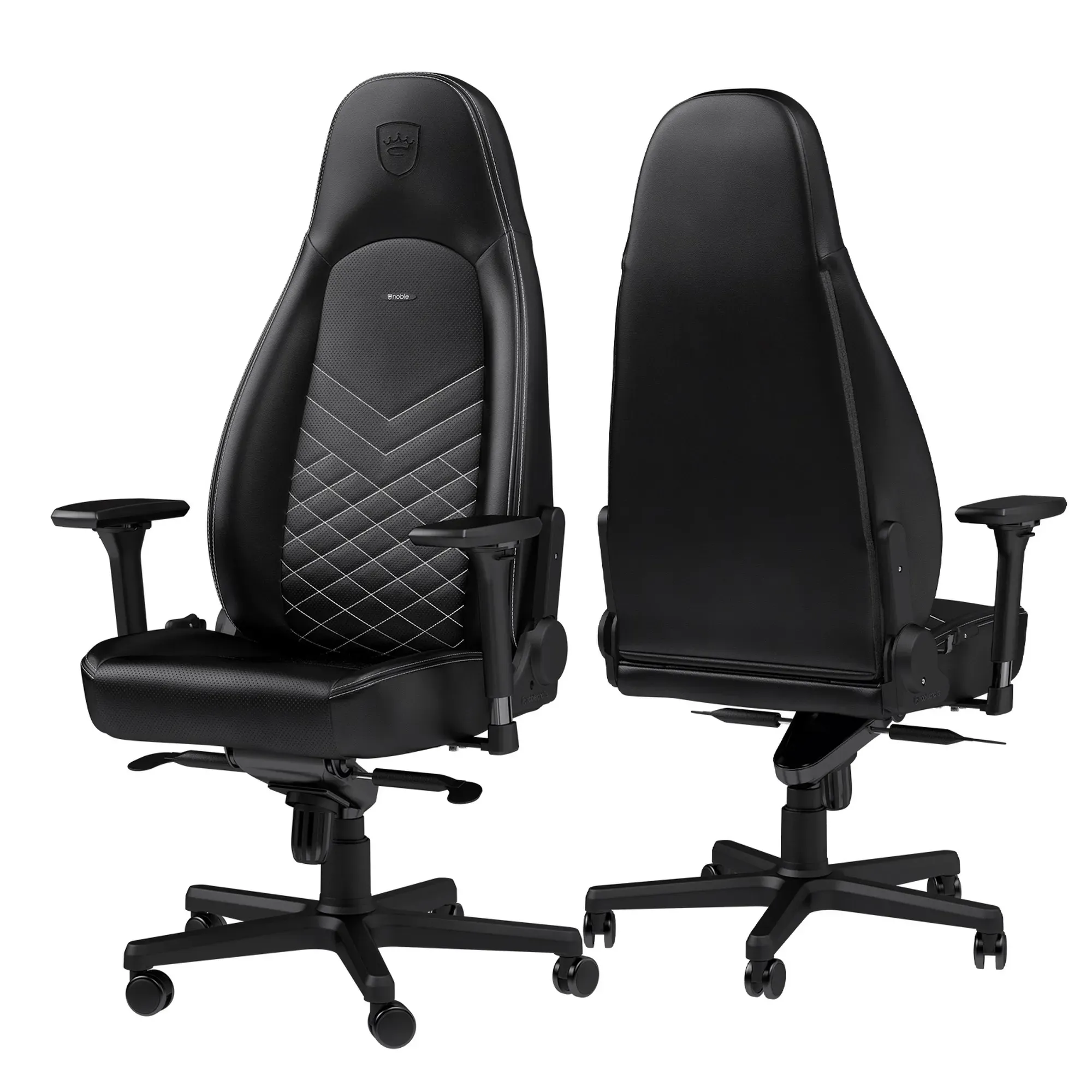 Купить Кресло для геймеров Noblechairs Icon PU leather black/platinum white (NBL-ICN-PU-BPW) - фото 4