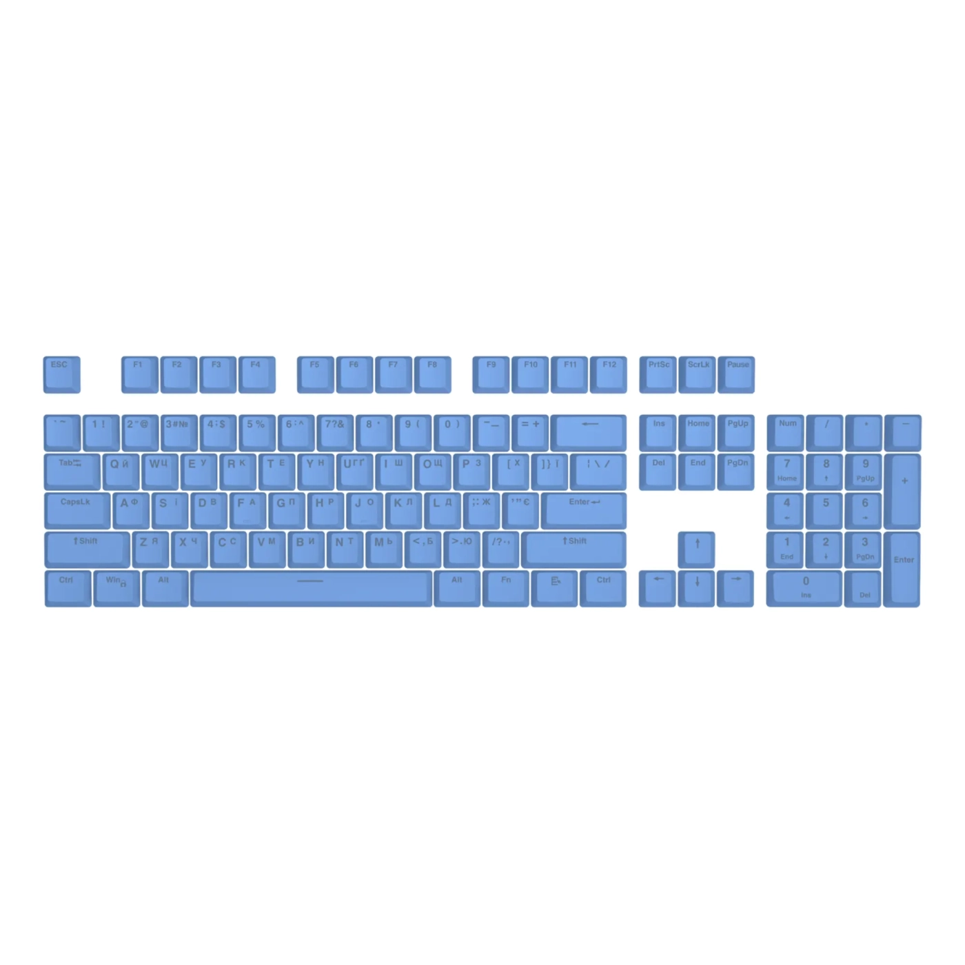 Купить Комплект кейкапов HATOR First Ukrainian PBT keycaps Blue (HTS-138) - фото 1