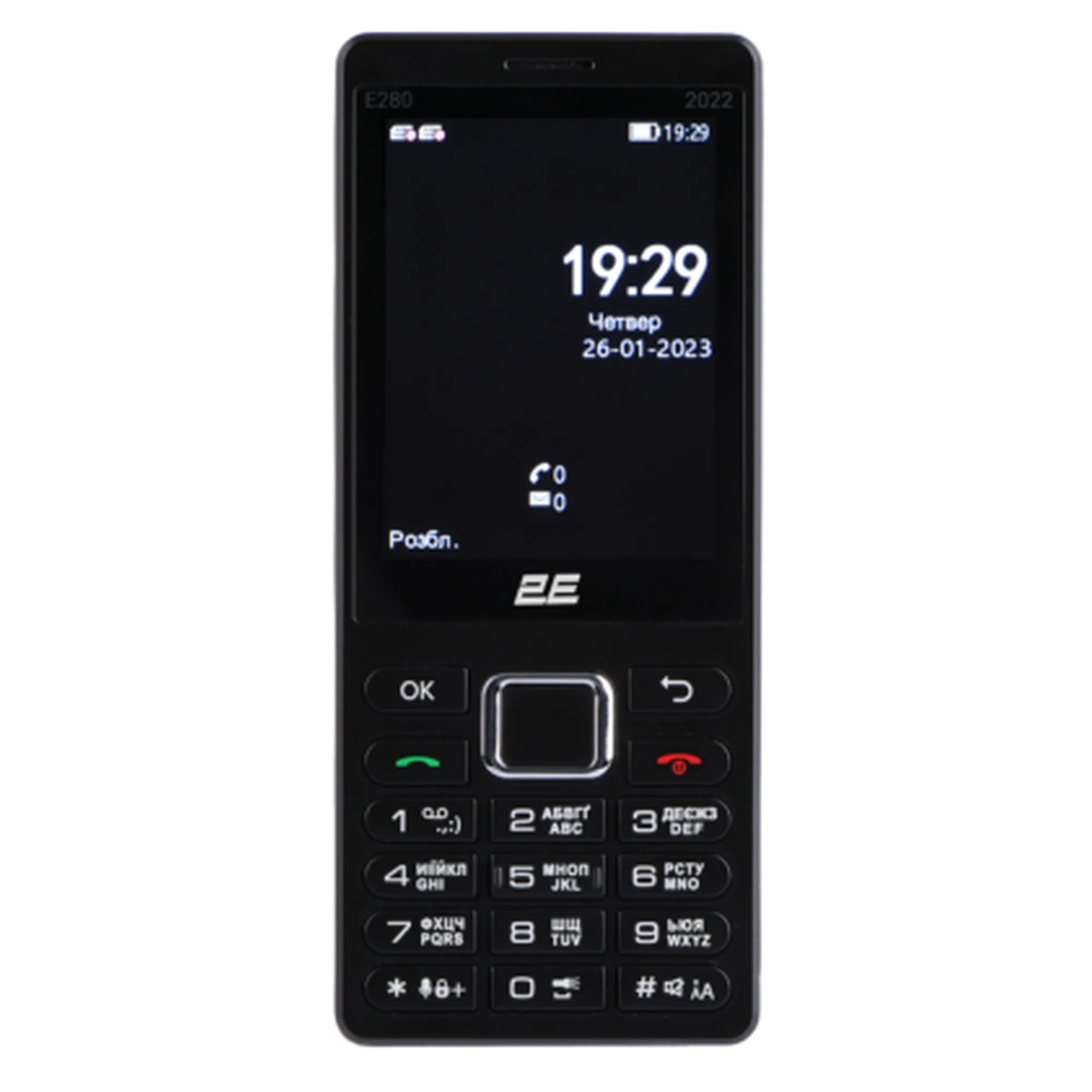 Купить Мобильный телефон 2E E280 2022 Black (688130245210) - фото 1
