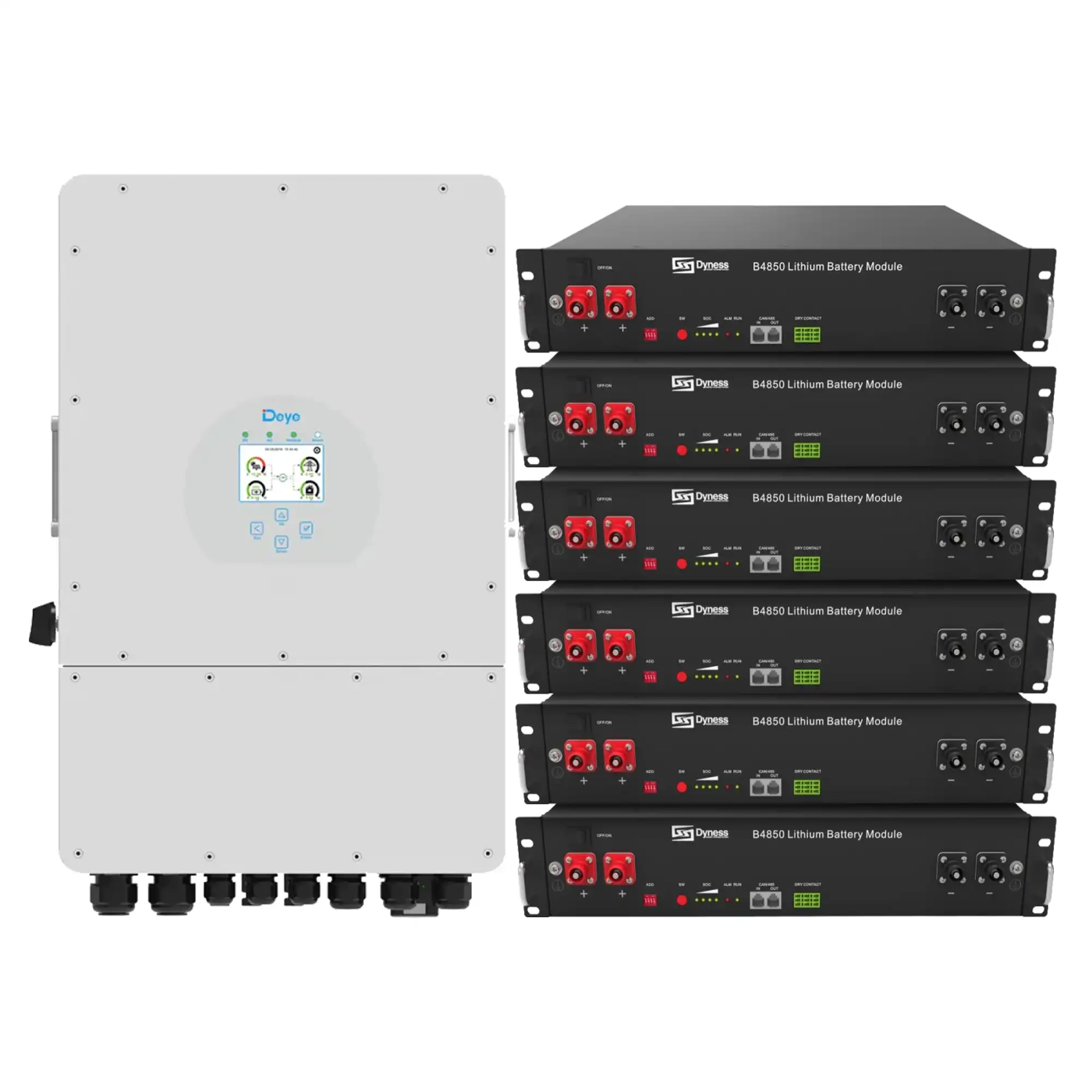 Купити Система зберігання енергії DEYE SUN-6K-SG03LP1-EU-6DY14.4K-LFP 6kW 14.4kWh 6BAT LiFePO4 6000 циклів - фото 1