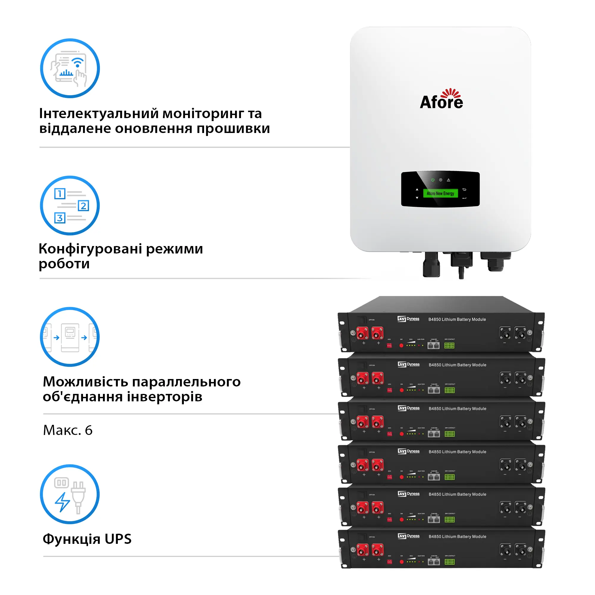 Купити Система зберігання енергії Solarverse SVR32-1AF6K1-LDY12K1-0 6kW 12kWh 5BAT LiFePO4 6000 циклів - фото 8