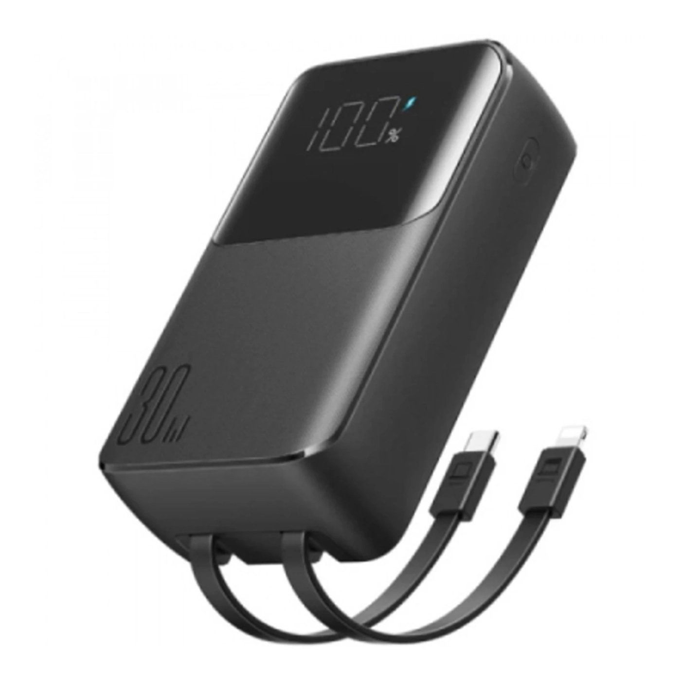 Купить Павербанк УМБ Joyroom 20000mAh 30W PD mini power bank USB-C Lightning cables (JR-PBC07) Black - фото 2