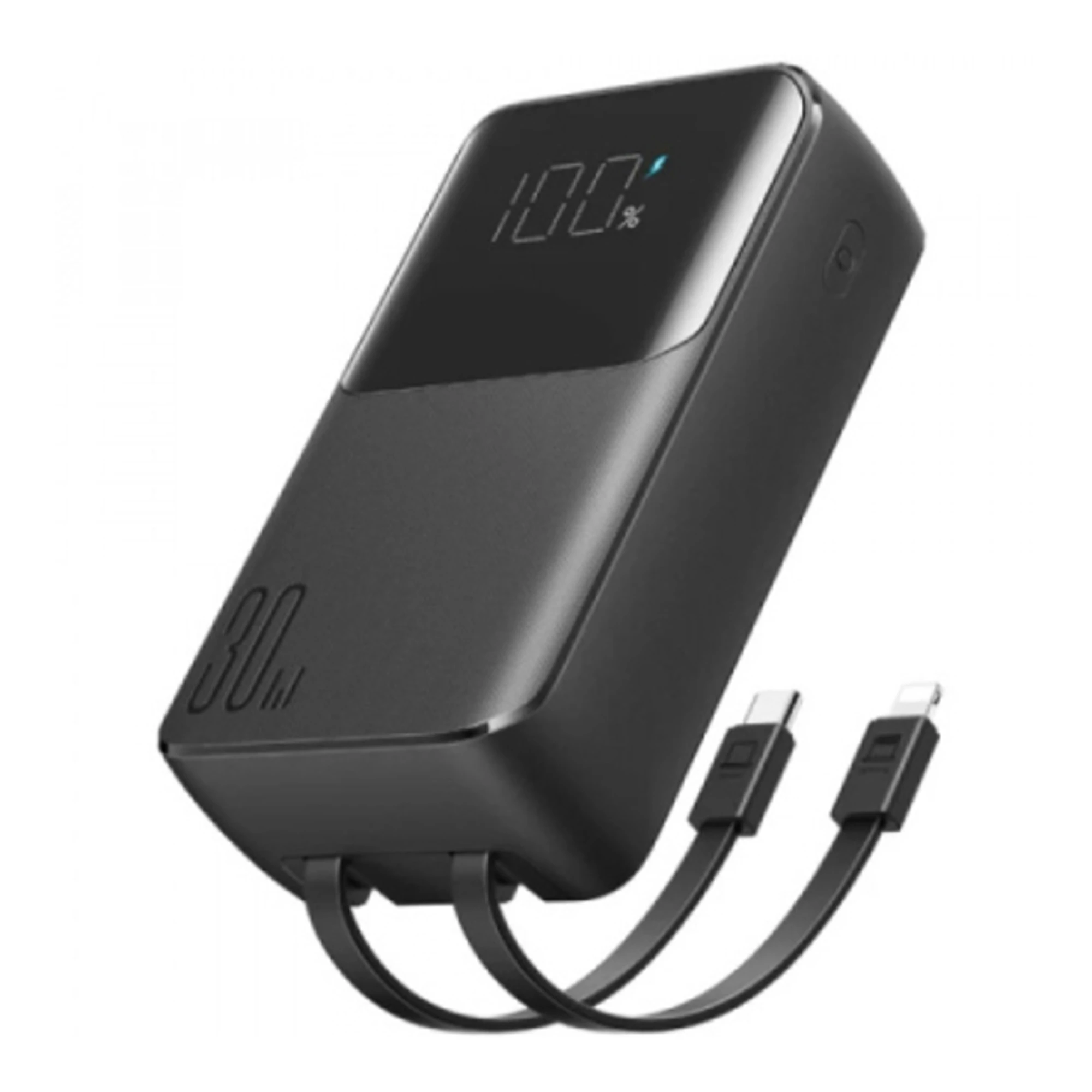 Купить Павербанк УМБ Joyroom 20000mAh 30W PD mini power bank USB-C Lightning cables (JR-PBC07) Black - фото 2