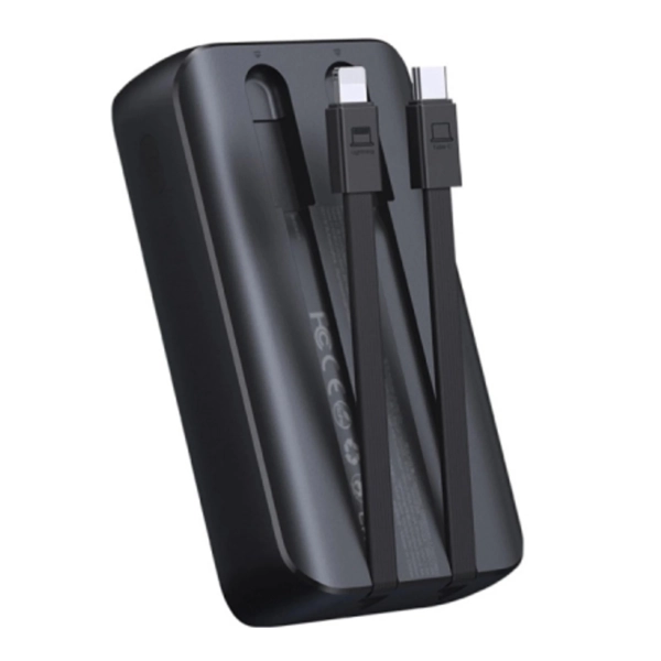 Купить Павербанк УМБ Joyroom 20000mAh 30W PD mini power bank USB-C Lightning cables (JR-PBC07) Black - фото 5