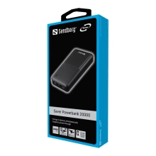 Купити Павербанк УМБ Sandberg 20000 mAh Saver UPS mode, 2xUSB, 2.4A, Type-C + MicroUSB (320-42) Black - фото 2