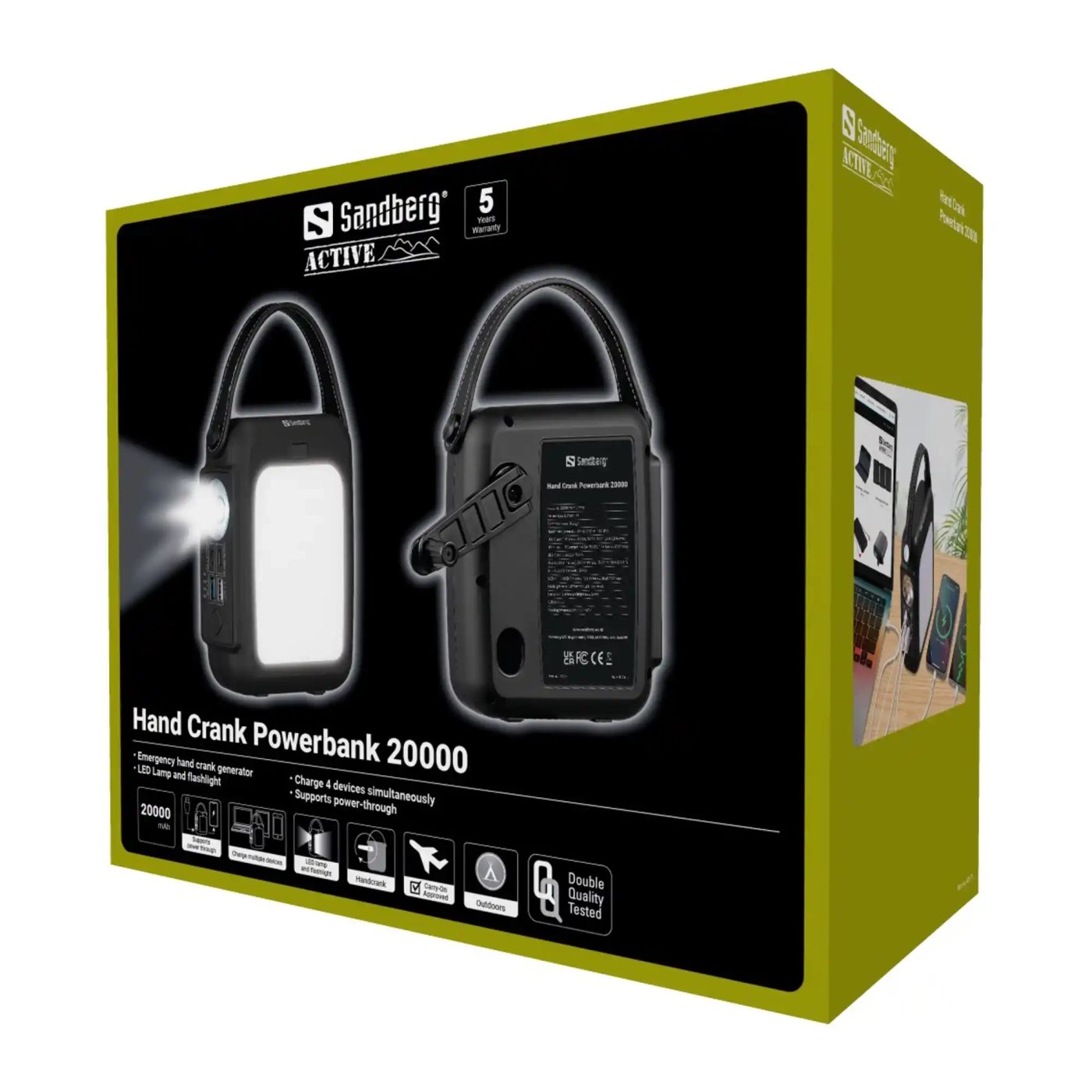 Купити Павербанк УМБ Sandberg 20000mAh 20W, динамо-зарядка, UPS mode, QC3.0, 2хUSB 2xType-C (420-79) Black - фото 5