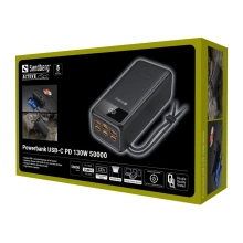 Купити Павербанк УМБ Sandberg PD 50000mAh 130W PD, 3хUSB 3xType-C LED 2W (420-75) Black - фото 5