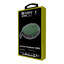 Купити Павербанк УМБ Sandberg Survivor 10000mAh, 2xUSB, IPX6 (420-60) Green - фото 6