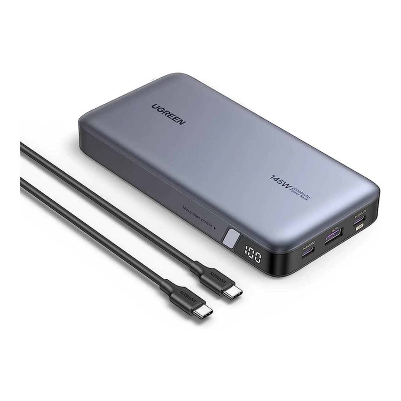 Купить Павербанк УМБ Ugreen 25000mAh 145W PB205 2xUSB C+USB A, PD3.0+QC3.0 (90597A) Gray - фото 2