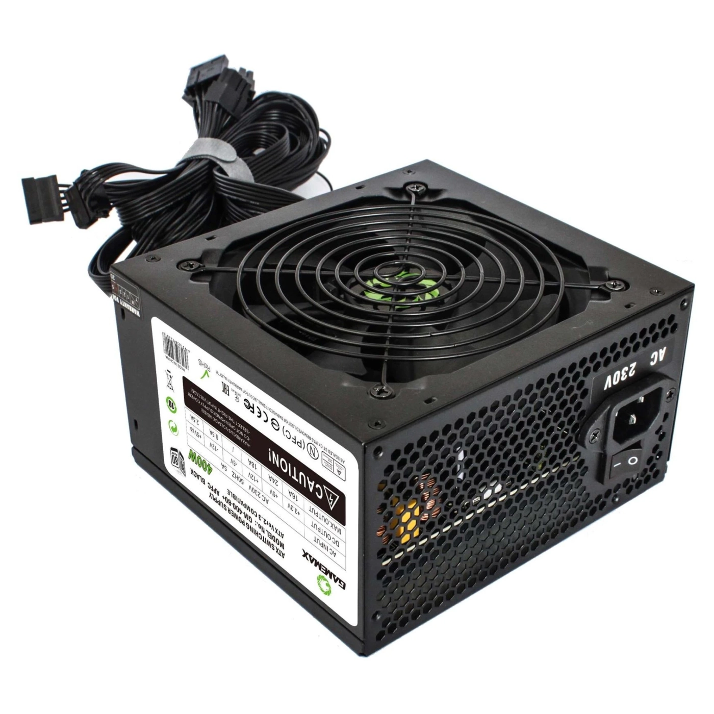 Купити Блок живлення Gamemax GM-400-80+APFC Black - фото 1