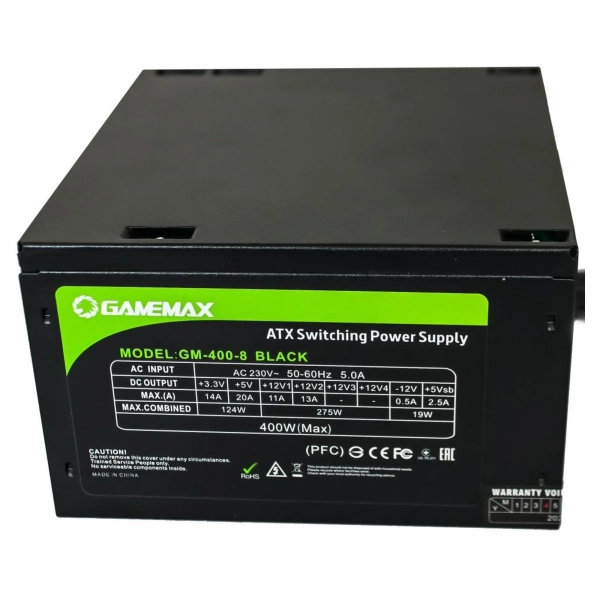 Купити Блок живлення Gamemax GM-400-8CM Black - фото 2