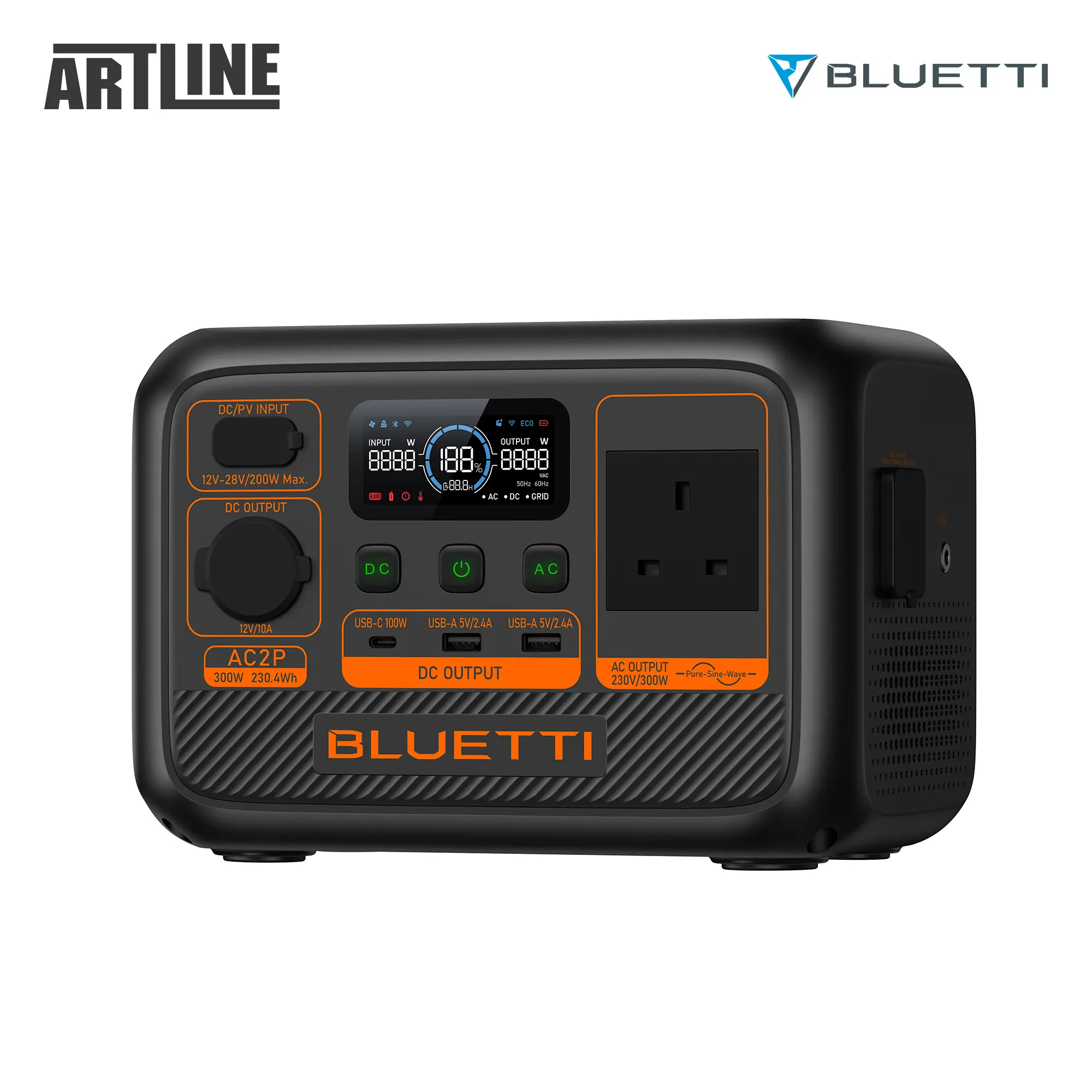 Купить Зарядная станция BLUETTI AC2P 300W 230.4Wh UK Standard + переходник - фото 4