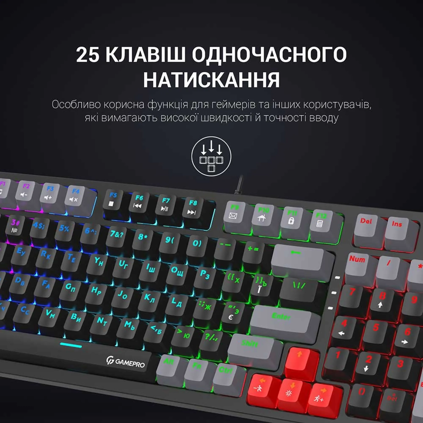 Купить Клавиатура Gamepro MK120B Blue Switches - фото 8