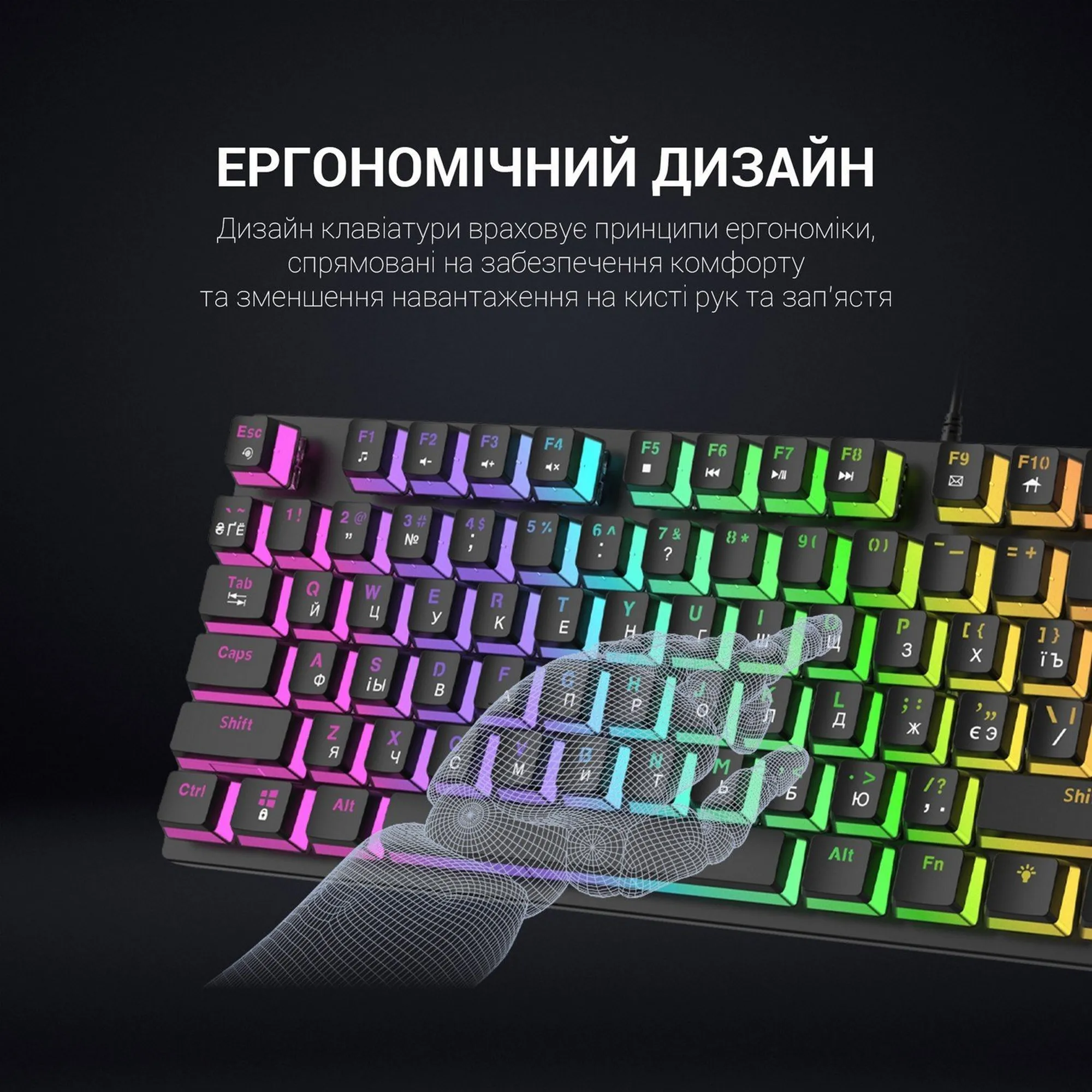 Купить Клавиатура GamePro MK80R Red Switch RGB USB Black - фото 10