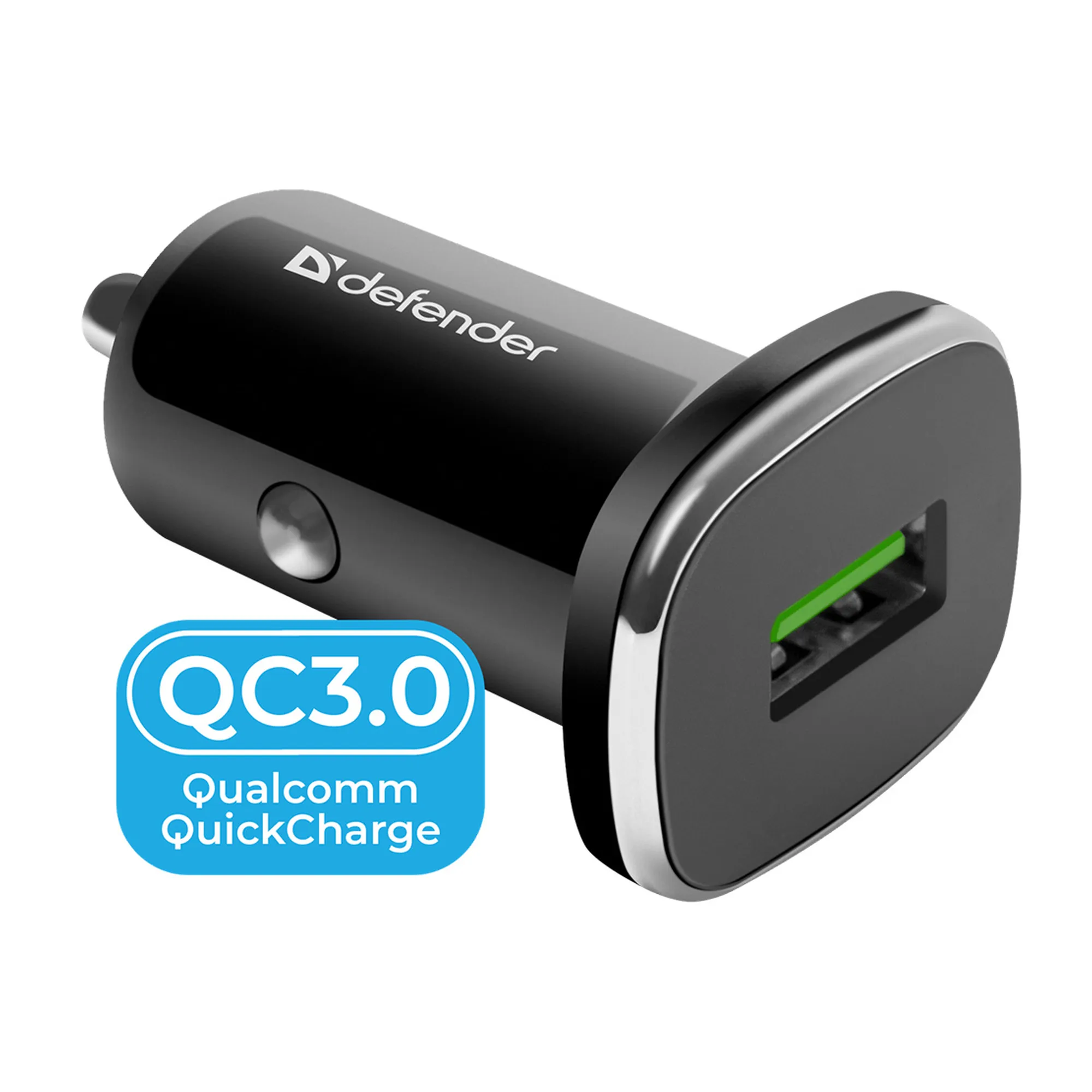 Купити Автозарядка Defender UCA-91 1xUSB 18W (USB-A) QC3.0 3А Black (83830) - фото 1