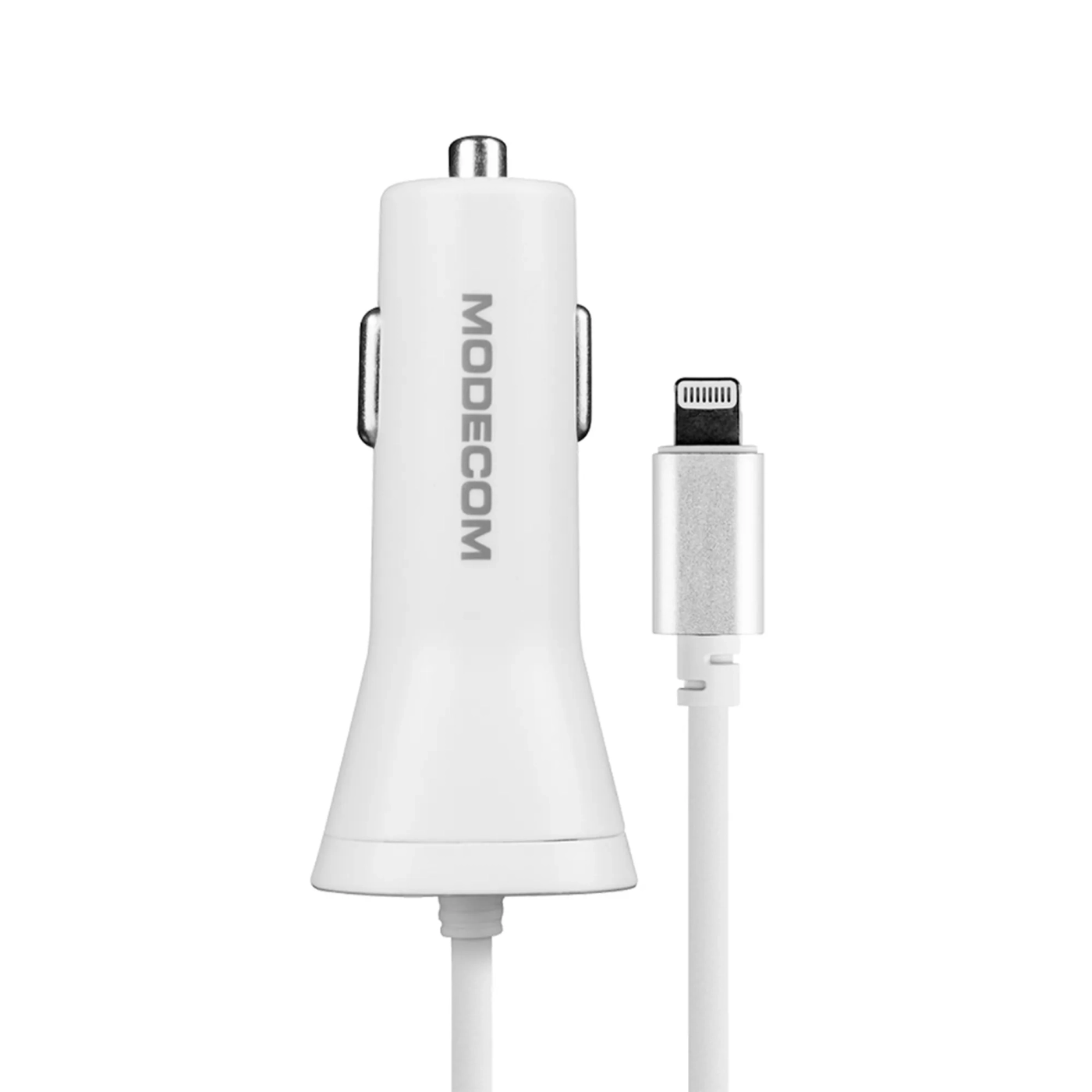 Купить Автозарядка Modecom Royal KULL-03 1xUSB 24W 2.4A + кабель Lightning White (ZT-MC-KULL-03) - фото 2