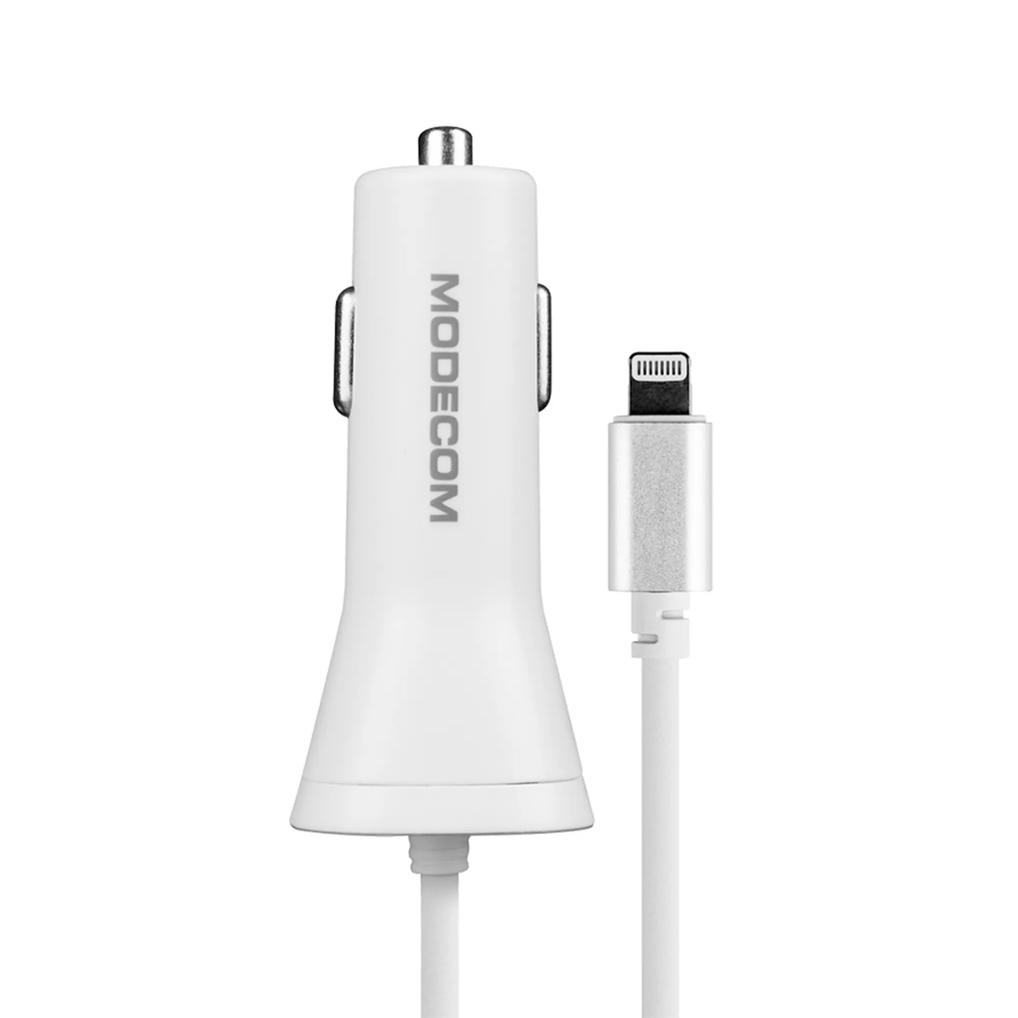 Купить Автозарядка Modecom Royal KULL-03 1xUSB 24W 2.4A + кабель Lightning White (ZT-MC-KULL-03) - фото 2
