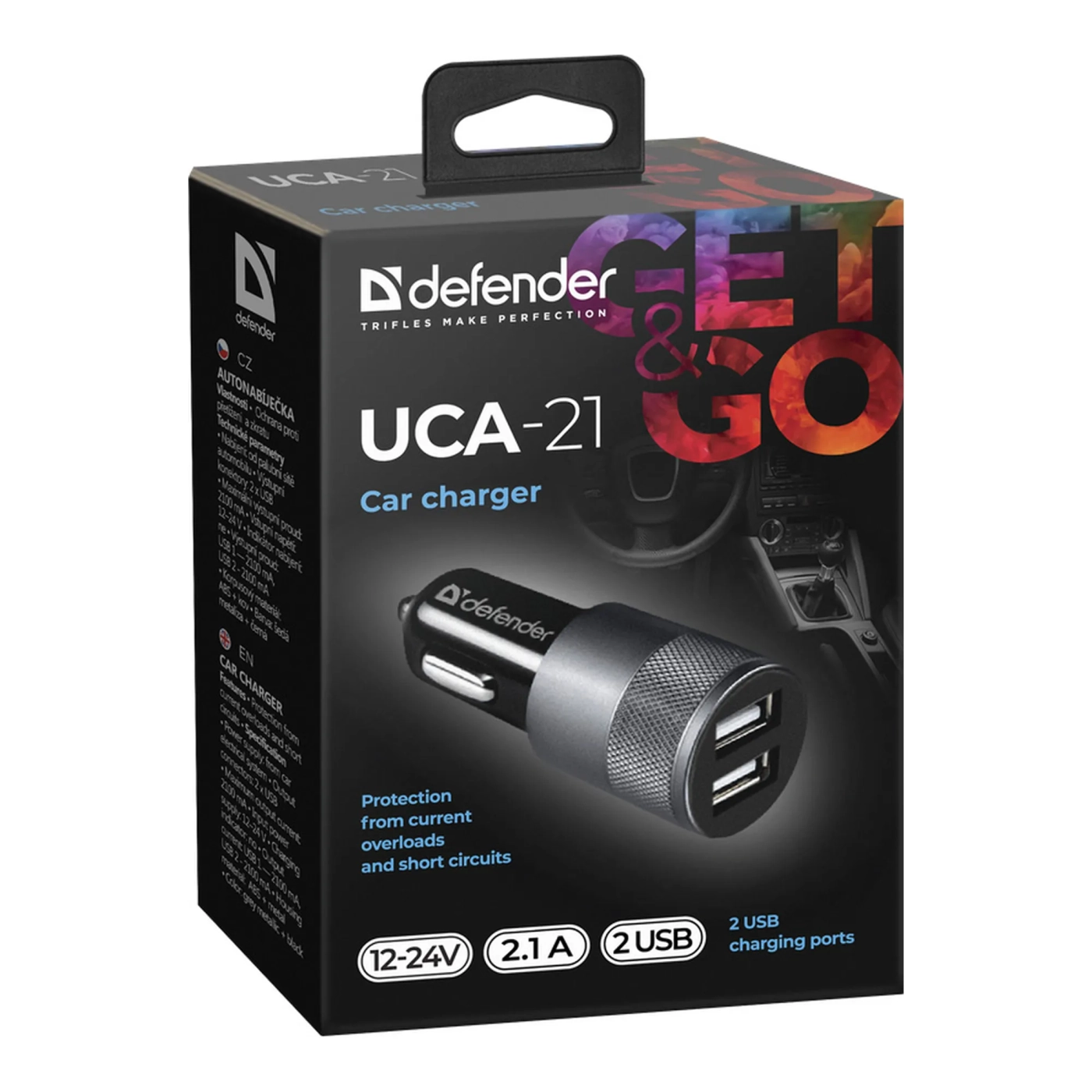 Купити Автозарядка Defender UCA-21 2xUSB 12W (2xUSB-A) 2.1A Black (83821) - фото 4