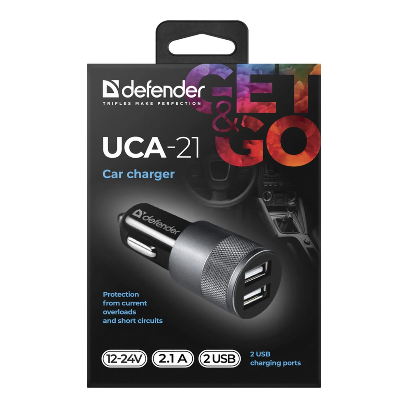 Купити Автозарядка Defender UCA-21 2xUSB 12W (2xUSB-A) 2.1A Black (83821) - фото 5