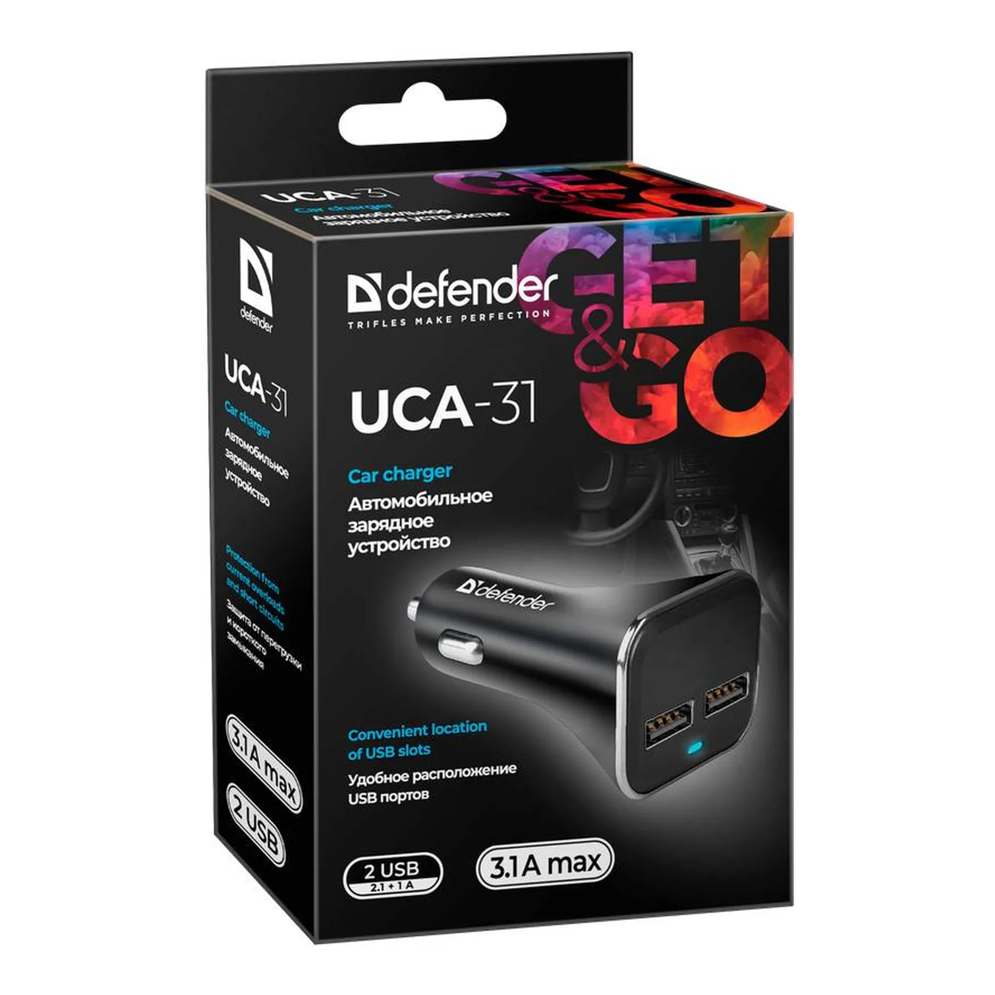 Купить Автозарядка Defender UCA-31 2xUSB 15W (2xUSB-A) 5V/3.1A (83597) - фото 2