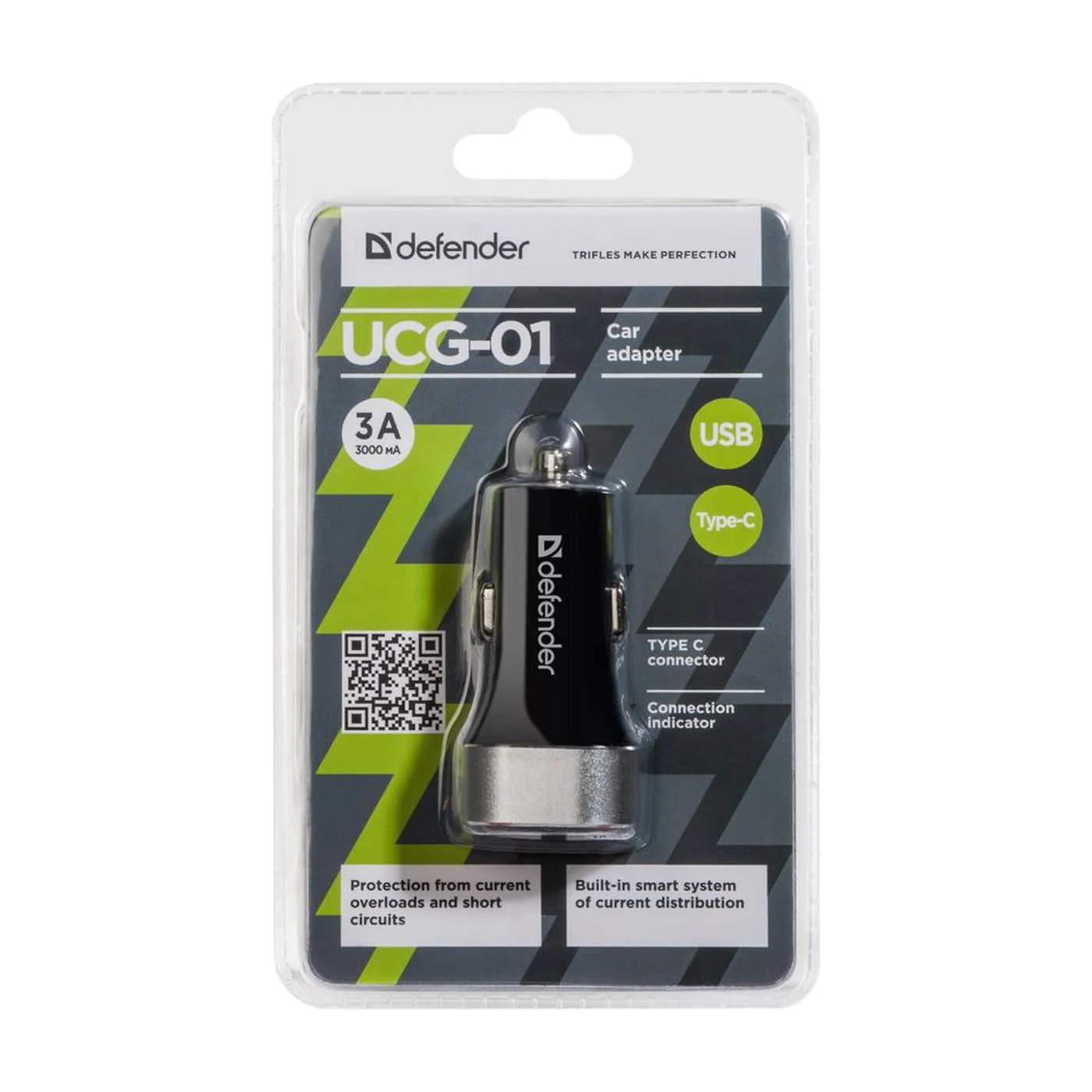 Купить Автозарядка Defender UCG-01 2xUSB 27W (USB-C + USB-A) 5V/5.4A (83569) - фото 2