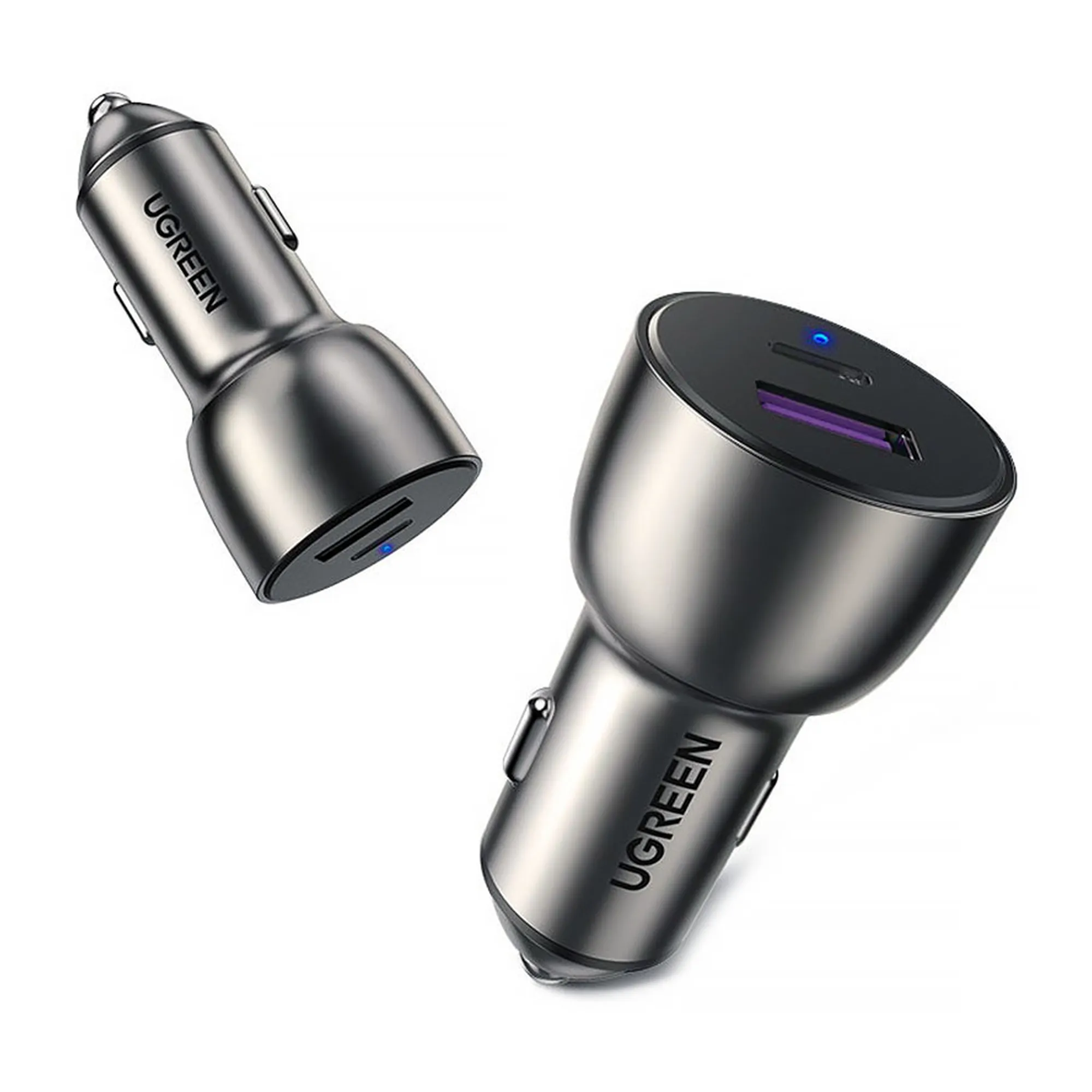 Купити Автозарядка Ugreen CD213 2xUSB 36W (USB-C+USB-A) QC 3.0+ Cosmic Gray (60980) - фото 3
