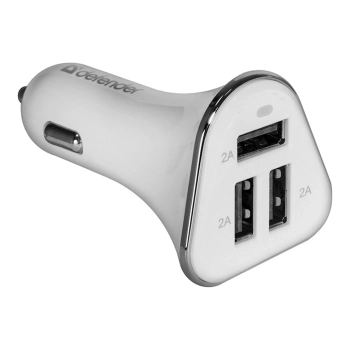 Купити Автозарядка Defender UCA-04 3xUSB (USB-A) 6A White (83566) - фото 1