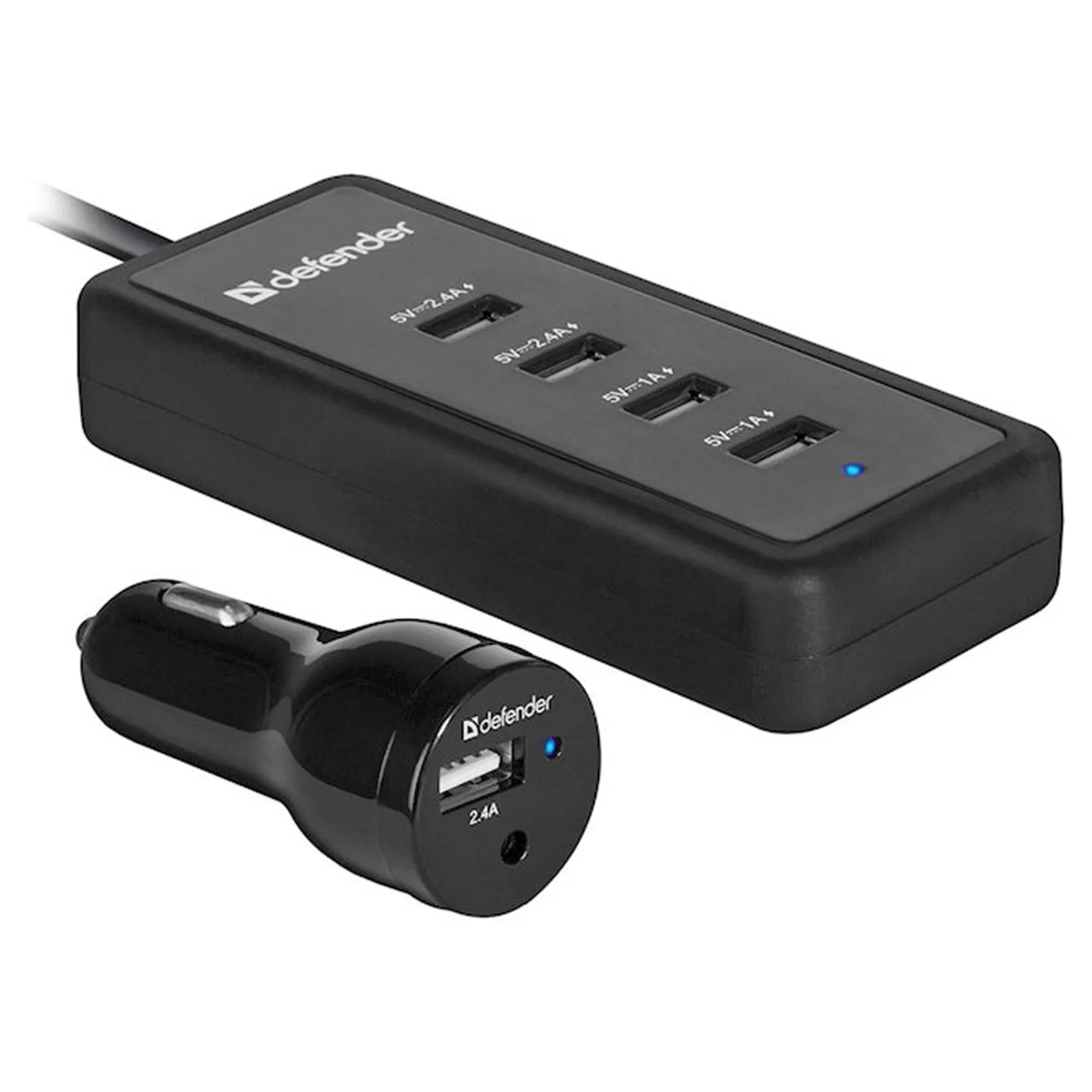 Купить Автозарядка Defender ACA-02 5xUSB 46W (1 + 4 USB док станция) 9.2A (83568) - фото 1