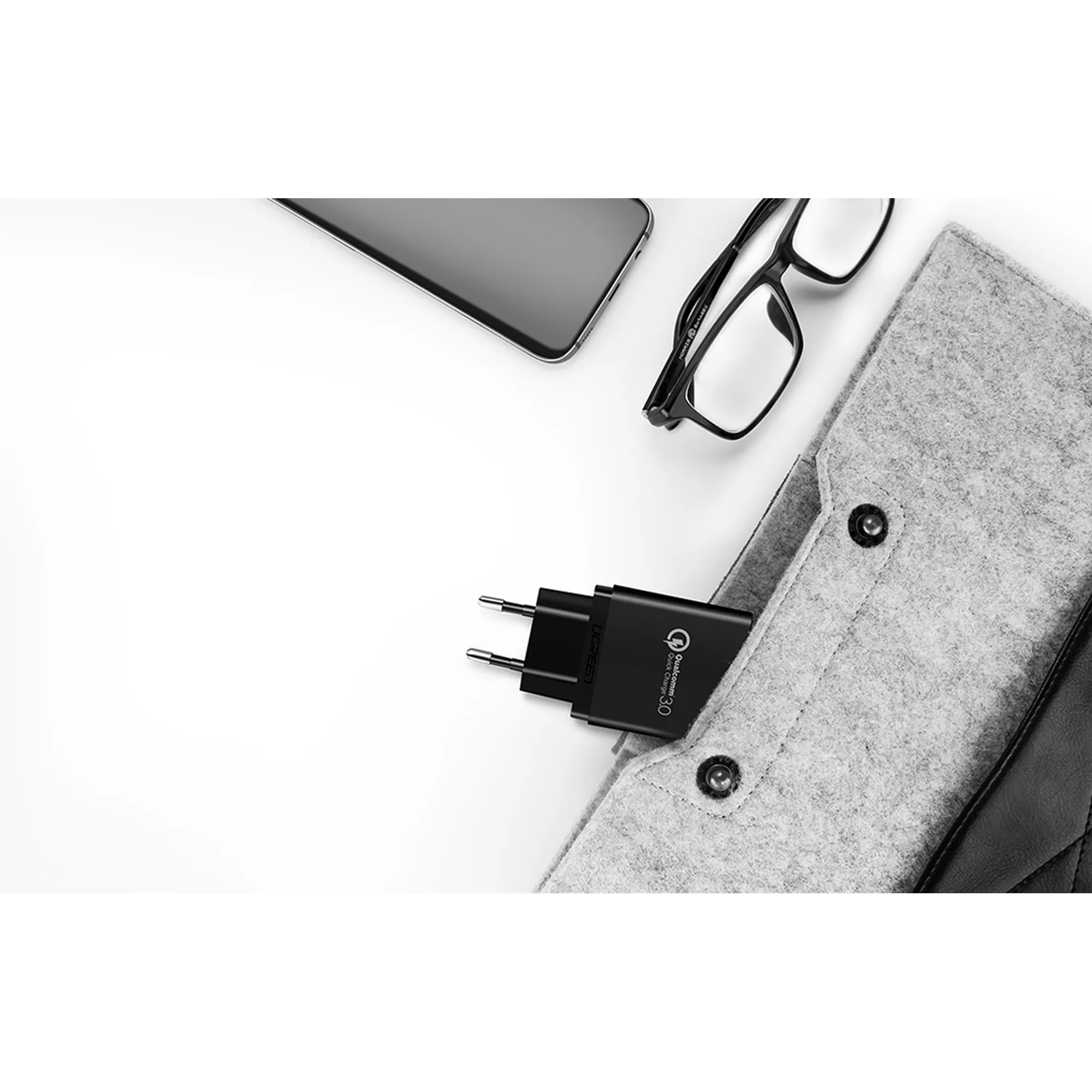 Купить Зарядное устройство Ugreen CD122 1xUSB 18W (USB A QC 3.0) Fast Charger Black (70273) - фото 5