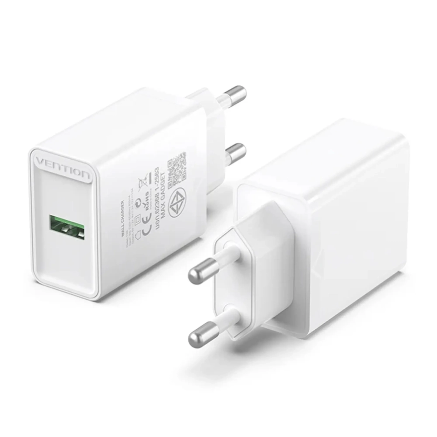 Купить Зарядное устройство Vention 1xUSB 18W (USB-A) QC3.0 White (FABW0-EU) - фото 3