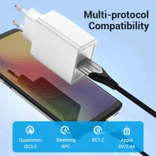 Купить Зарядное устройство Vention 1xUSB 18W (USB-A) QC3.0 White (FABW0-EU) - фото 8