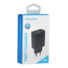 Купити Зарядний пристрій Vention 1xUSB 18W (USB-A) QC3.0 Black (FABB0-EU) - фото 5