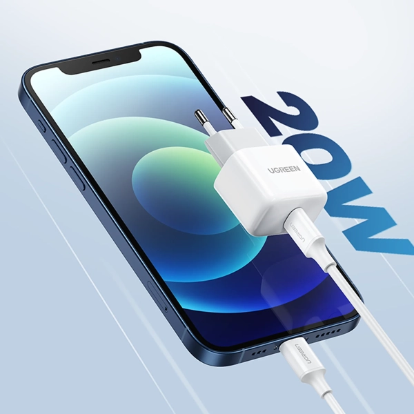 Купити Зарядний пристрій Ugreen CD241 1xUSB 20W (USB С QC4.0+/PD3.0) Mini Charger White (10220) - фото 3