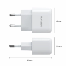 Купити Зарядний пристрій Ugreen CD241 1xUSB 20W (USB С QC4.0+/PD3.0) Mini Charger White (10220) - фото 8
