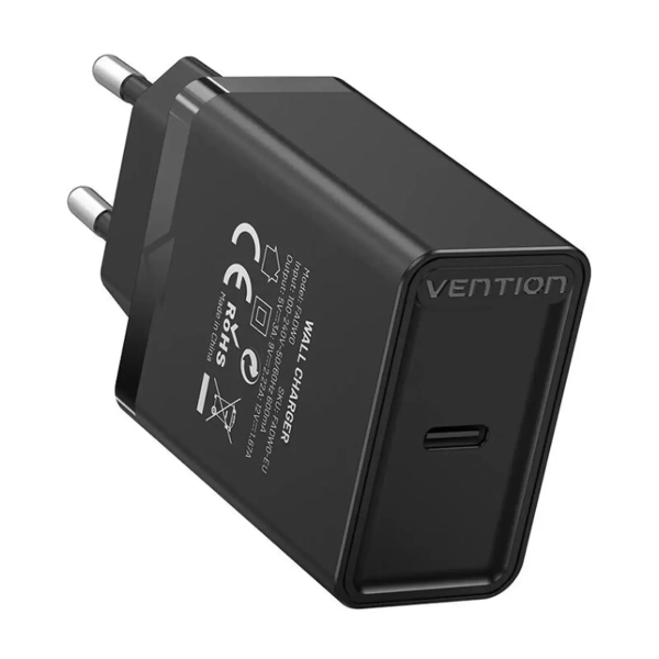 Купить Зарядное устройство Vention 1xUSB 20W (USB-С) PD Black (FADB0-EU) - фото 2