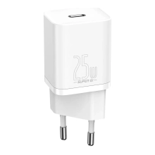 Купить Зарядное устройство Baseus 1xUSB 25W (USB-C) + Cable Type-C White (TZCCSUP-L02) - фото 2