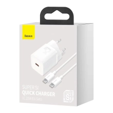 Купить Зарядное устройство Baseus 1xUSB 25W (USB-C) + Cable Type-C White (TZCCSUP-L02) - фото 7