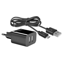 Купити Зарядний пристрій Defender UPC-21 2xUSB 12W 2.1A + кабель microUSB Black (83581) - фото 6