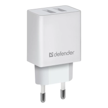 Купити Зарядний пристрій Defender UPA-22 2xUSB 16W 2.1A White (83580) - фото 2