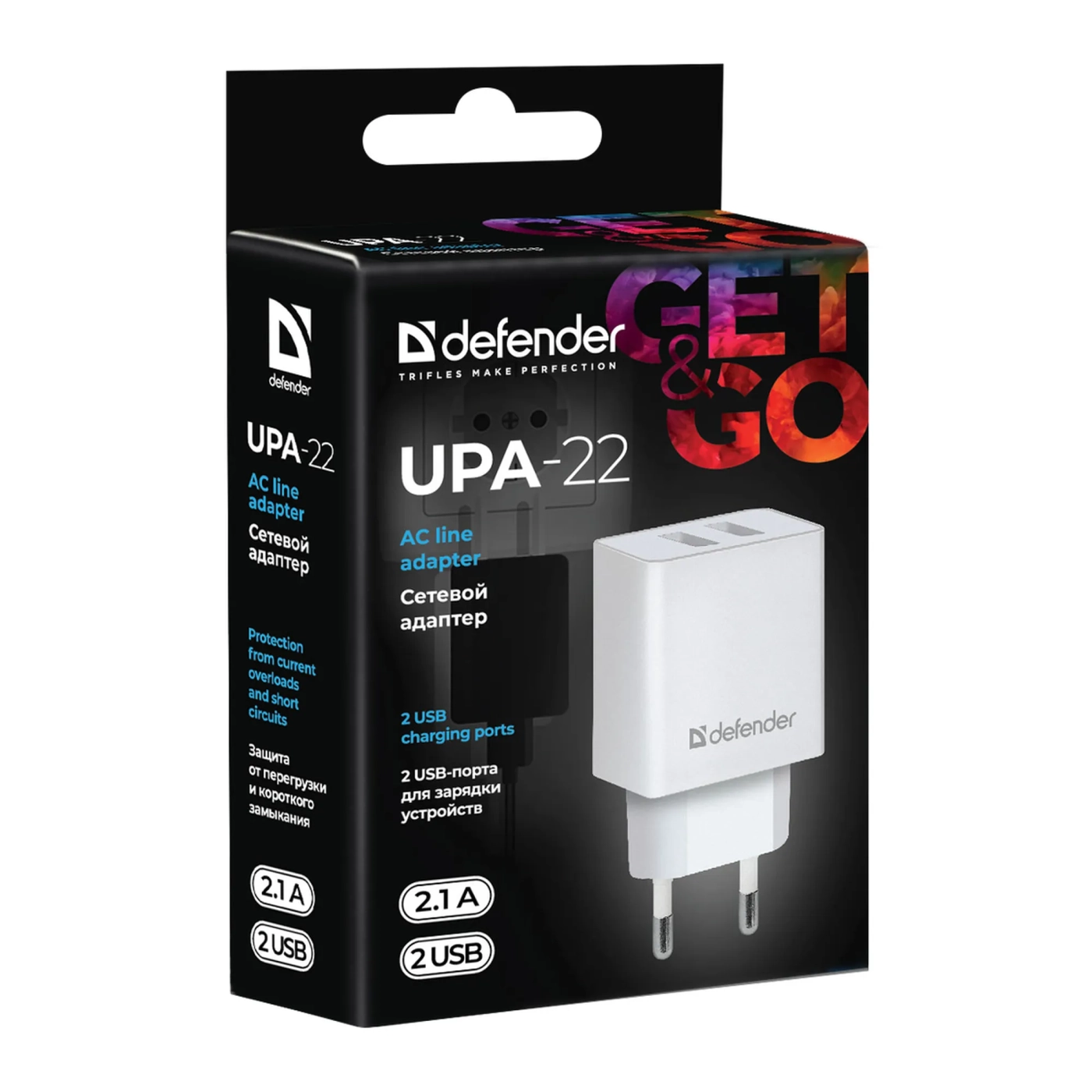 Купити Зарядний пристрій Defender UPA-22 2xUSB 16W 2.1A White (83580) - фото 3