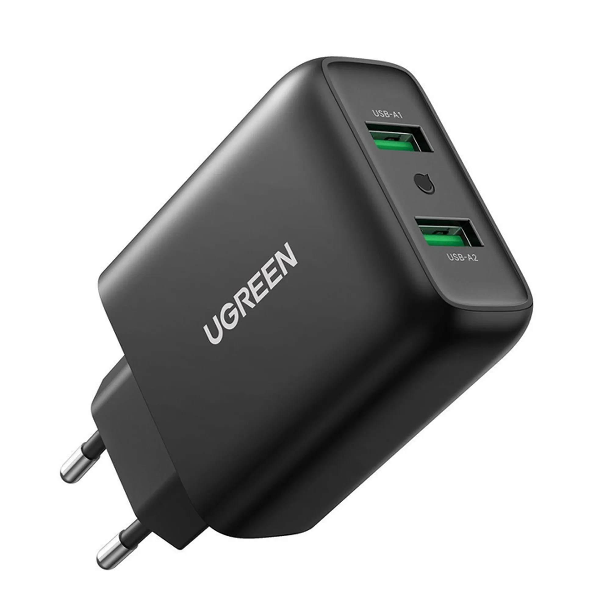 Купить Зарядное устройство Ugreen CD161 2xUSB 36W (USB A QC 3.0) Fast Charger Black (10216) - фото 1
