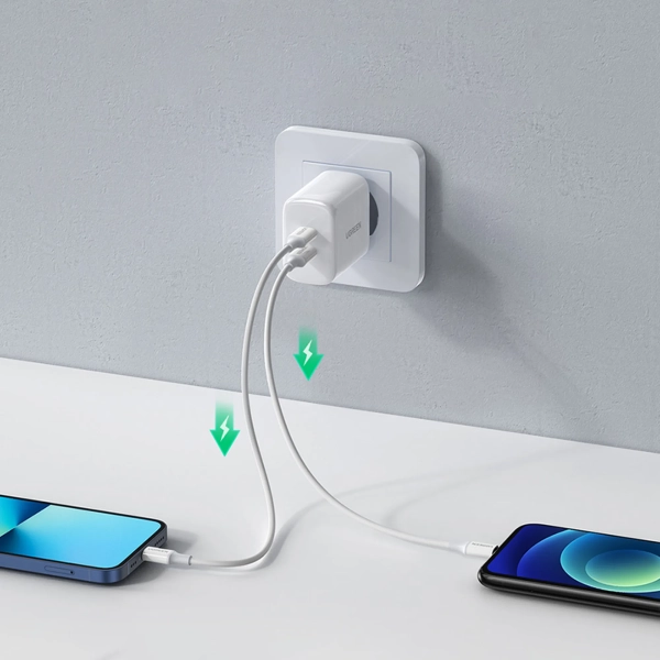 Купить Зарядное устройство Ugreen CD243 2xUSB 40W PD (2xType-C) PD White (10343) - фото 5