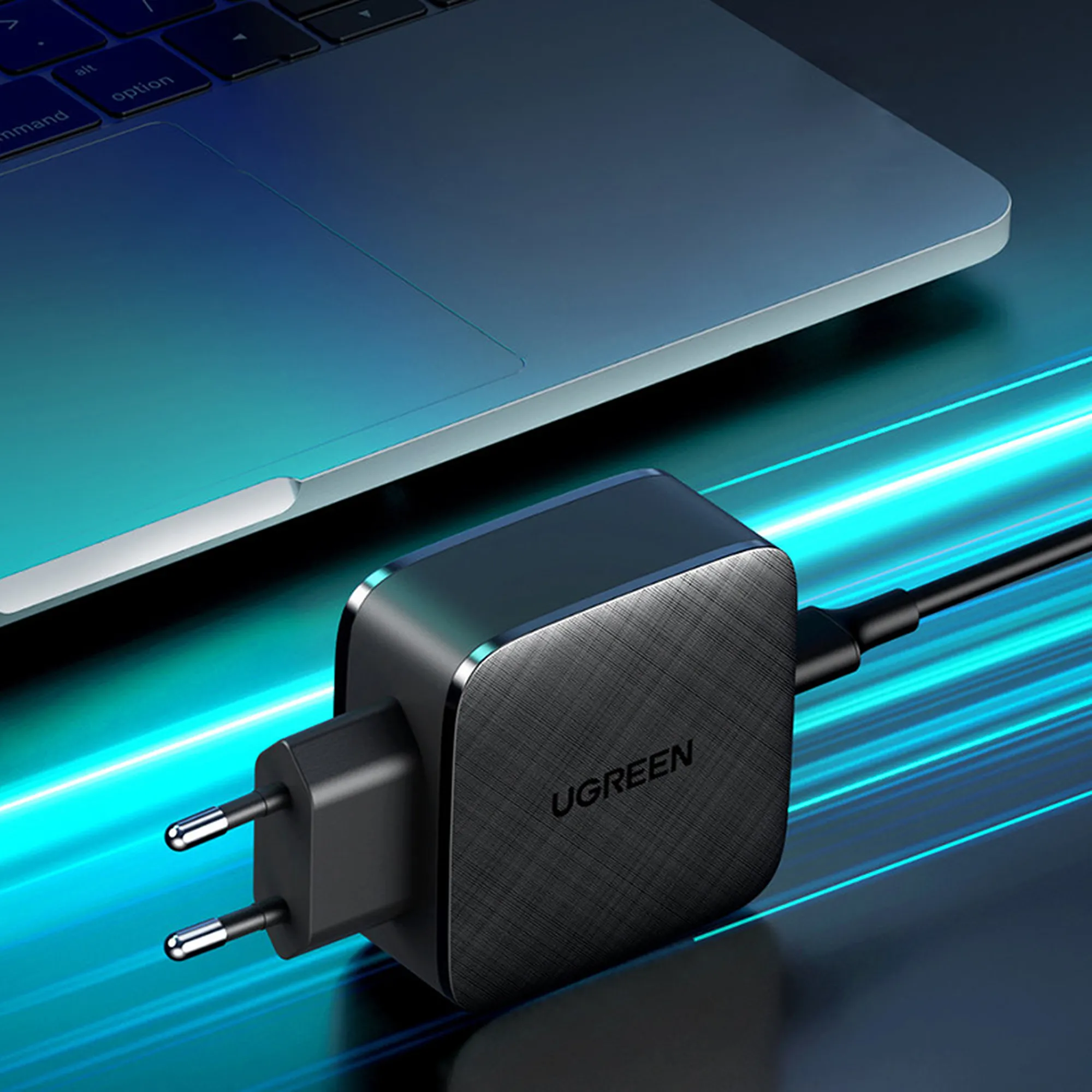 Купить Зарядное устройство Ugreen CD216 2xUSB 66W GAN PD (2xType-C) PD Fast Charger Black (70867) - фото 4