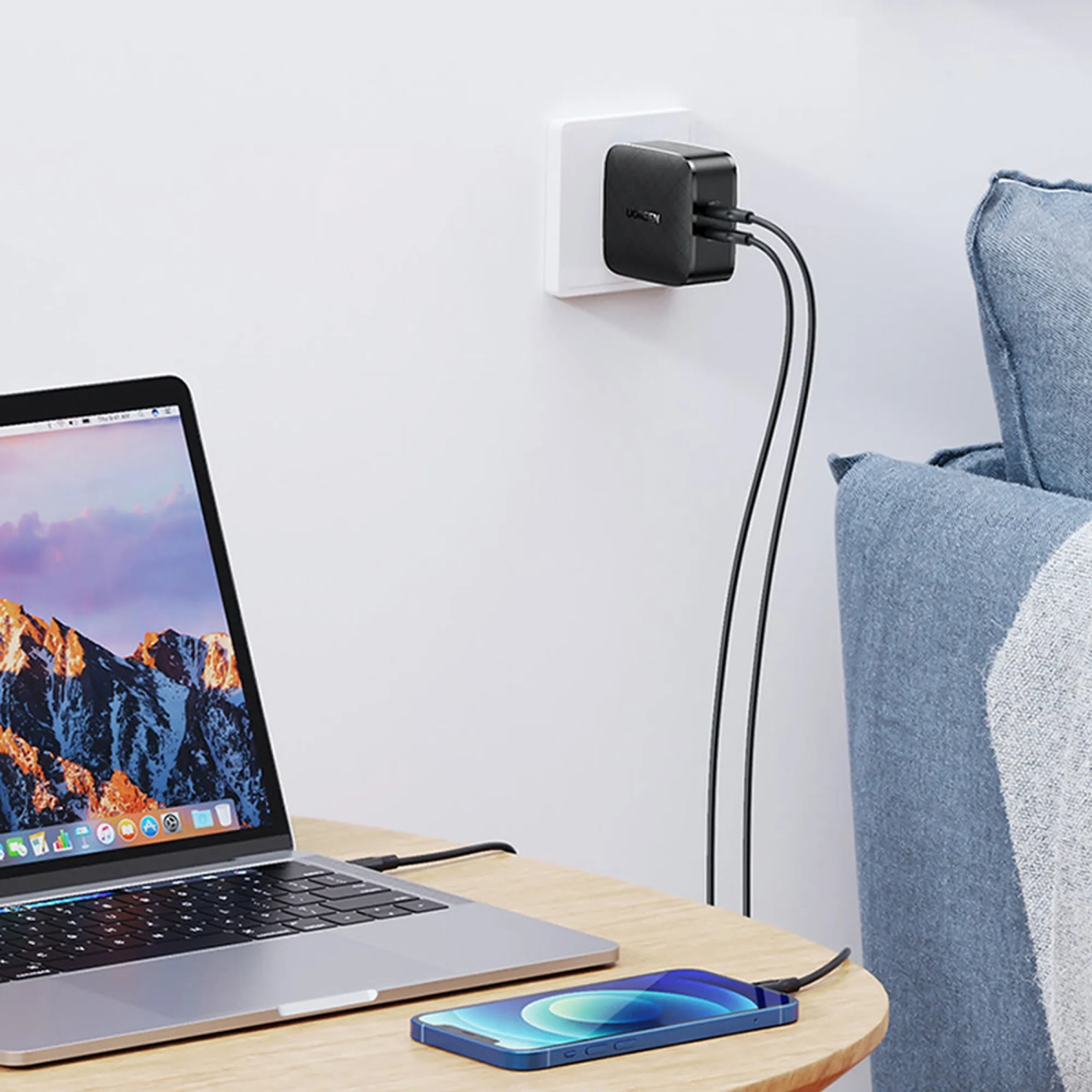 Купить Зарядное устройство Ugreen CD216 2xUSB 66W GAN PD (2xType-C) PD Fast Charger Black (70867) - фото 6