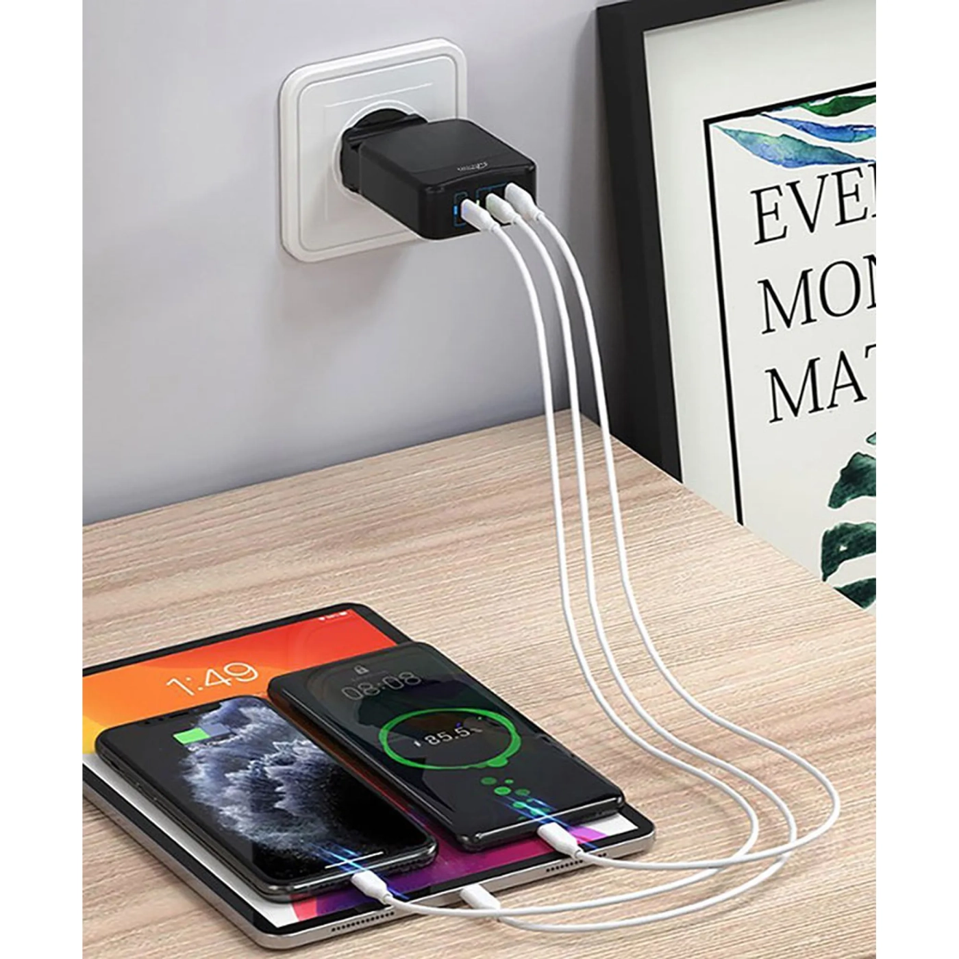 Купить Зарядное устройство Media-Tech 2xUSB-C PD 65W, USB QC 3.0 Black (MT6252) - фото 5