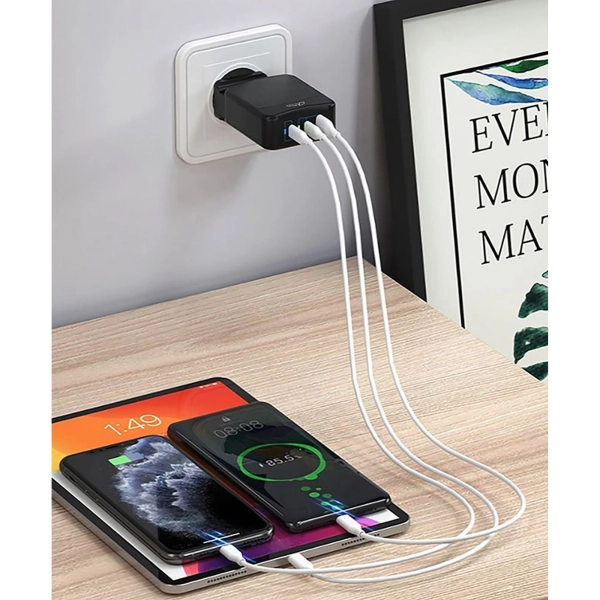 Купить Зарядное устройство Media-Tech 2xUSB-C PD 65W, USB QC 3.0 Black (MT6252) - фото 5